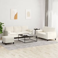 Set di Divani 3 pz con Cuscini Crema in Velluto 3202052