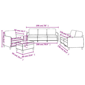 Set di Divani 4 pz con Cuscini Grigio Chiaro in Tessuto 3202062