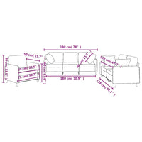 Set Divani 3 pz con Cuscini Tortora in Tessuto 3202077