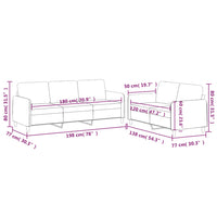Set di Divani 2 pz con Cuscini Crema in Tessuto 3202120
