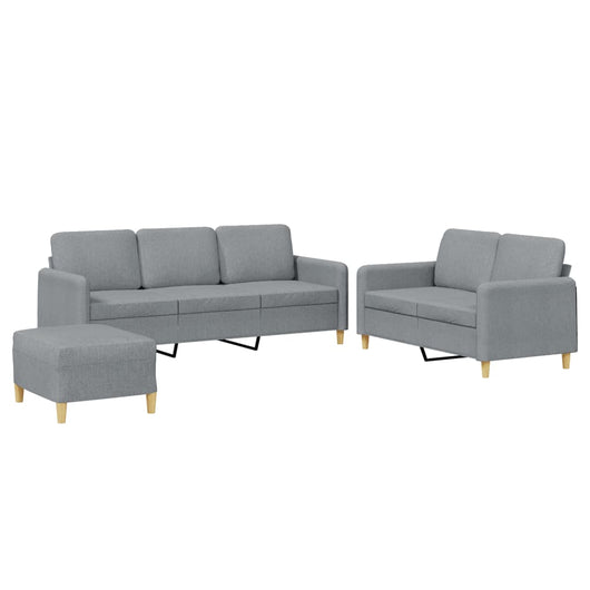 Set di Divani 3 pz con Cuscini Grigio Chiaro in Tessutocod mxl 83277