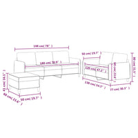 Set di Divani 3 pz con Cuscini Grigio Scuro in Tessuto 3202127