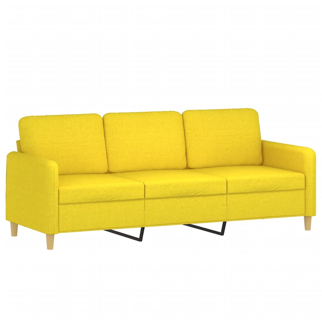 Set di Divani 2 pz con Cuscini Giallo Chiaro in Tessuto 3202139