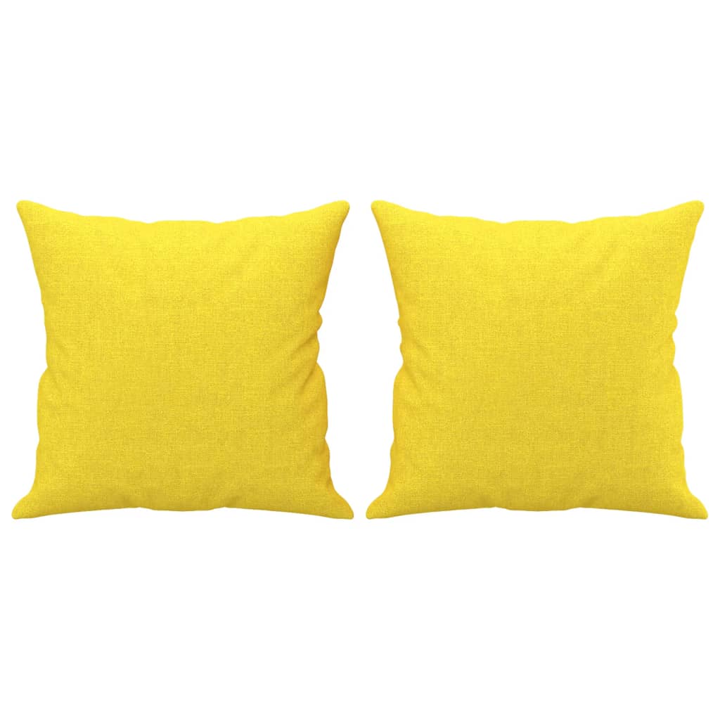 Set di Divani 2 pz con Cuscini Giallo Chiaro in Tessuto 3202139