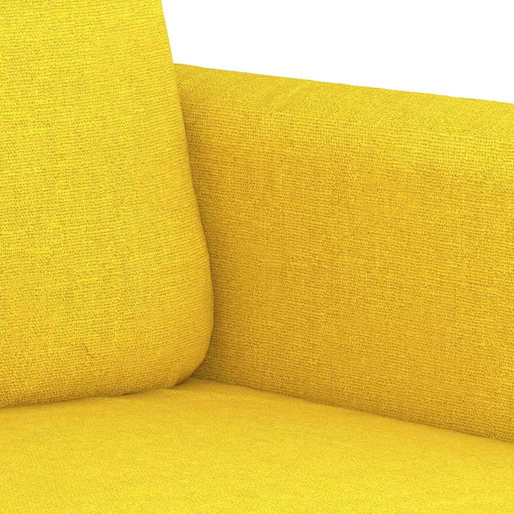 Set di Divani 2 pz con Cuscini Giallo Chiaro in Tessuto 3202139