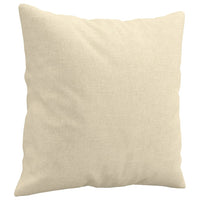 Set Divani 3 pz con Cuscini Crema in Tessuto