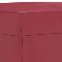 Set di Divani 3 pz con Cuscini Rosso Vino in Similpelle