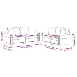 Set di Divani 2 pz con Cuscini Grigio in Similpelle 3202162