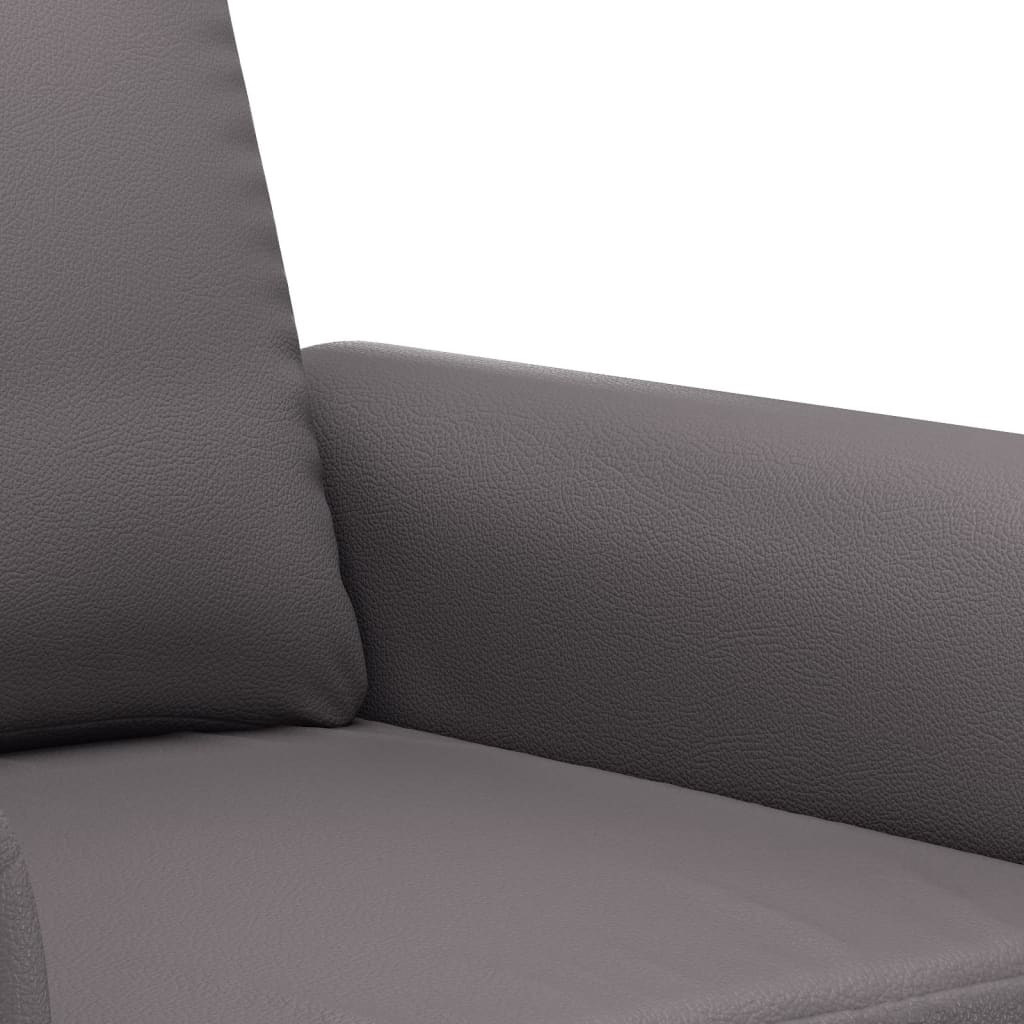 Set di Divani 3 pz con Cuscini Grigio in Similpelle