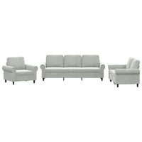 Set di Divani 3 pz con Cuscini Grigio Chiaro in Velluto 3202170