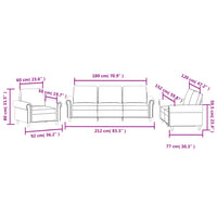 Set di Divani 3 pz con Cuscini giallo in Velluto 3202176