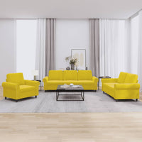Set di Divani 3 pz con Cuscini giallo in Velluto 3202176