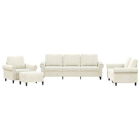 Set di Divani 4 pz con Cuscini Crema in Velluto