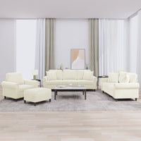 Set di Divani 4 pz con Cuscini Crema in Velluto 3202208
