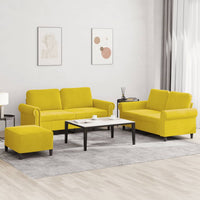 Set di Divani 3 pz con Cuscini giallo in Velluto 3202226