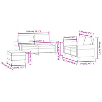 Set di Divani 3 pz con Cuscini Blu in Velluto 3202229