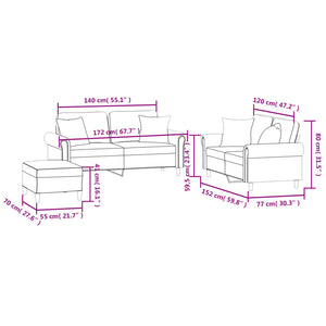 Set di Divani 3 pz con Cuscini Nero in Velluto 3202245