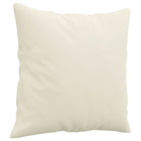 Set di Divani 3 pz con Cuscini Crema in Velluto