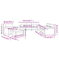 Set Divani 4 pz con Cuscini Grigio Chiaro in Tessuto Microfibra 3202297