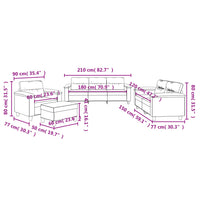 vidaXL Set Divani 4 pz con Cuscini Nero in Tessuto Microfibra