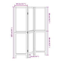 Divisorio Ambienti 3 Pannelli Marrone Scuro Massello Paulownia 358653