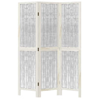 Divisorio Ambienti 3Pannelli Bianco Legno Massello di Paulownia 358669