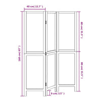 Divisorio Ambienti 3Pannelli Bianco Legno Massello di Paulownia 358669