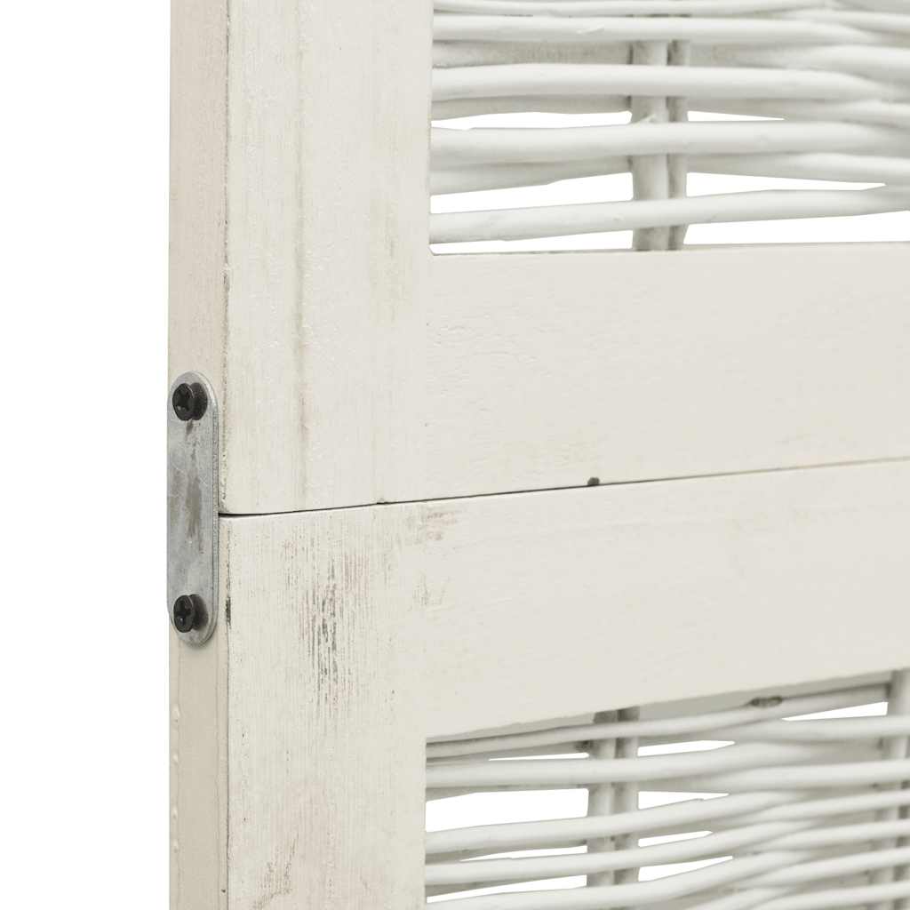 Divisorio Ambienti 5 Pannelli-Set di 5 pannelli Paravento Bianco Legno Massello di Paulownia 466861