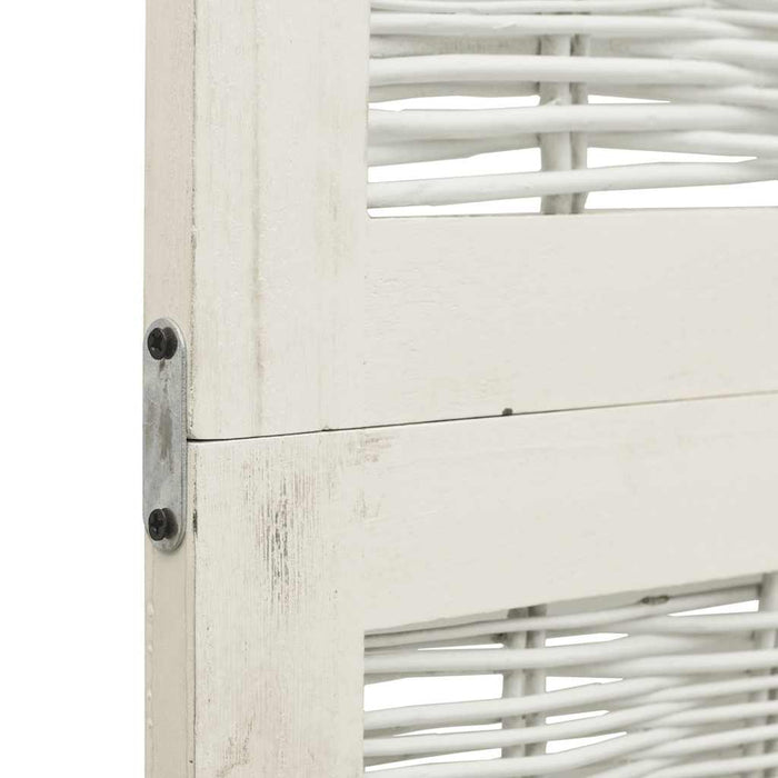 Divisorio Ambienti 5 Pannelli-Set di 5 pannelli Paravento Bianco Legno Massello di Paulownia 466861