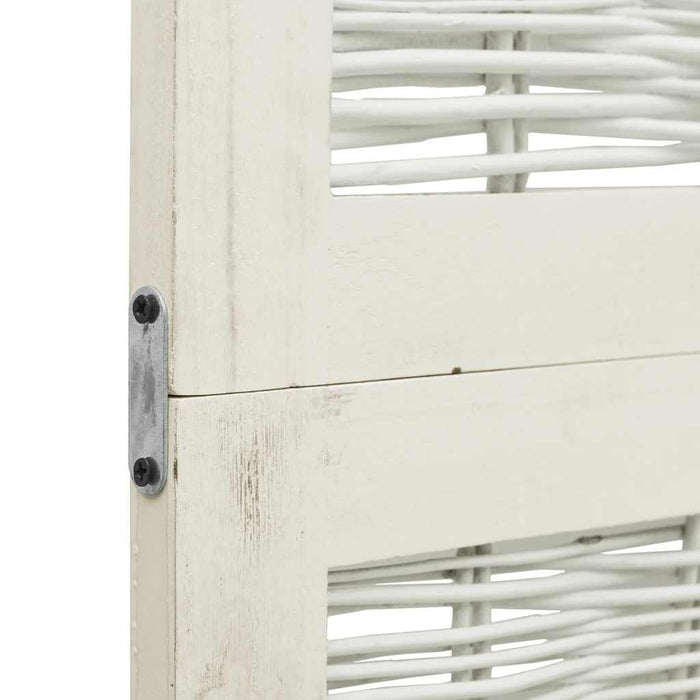 Divisorio Ambienti 5Pannelli Bianco Legno Massello di Paulownia 358680