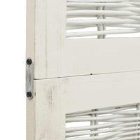 Divisorio Ambienti 6Pannelli Bianco Legno Massello di Paulownia 358681