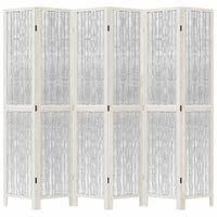 Divisorio Ambienti 6Pannelli Bianco Legno Massello di Paulownia 358683