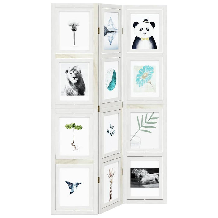 Divisorio Ambienti 3Pannelli Bianco Legno Massello di Paulownia 358686