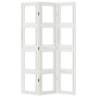 Divisorio Ambienti 3Pannelli Bianco Legno Massello di Paulownia 358686