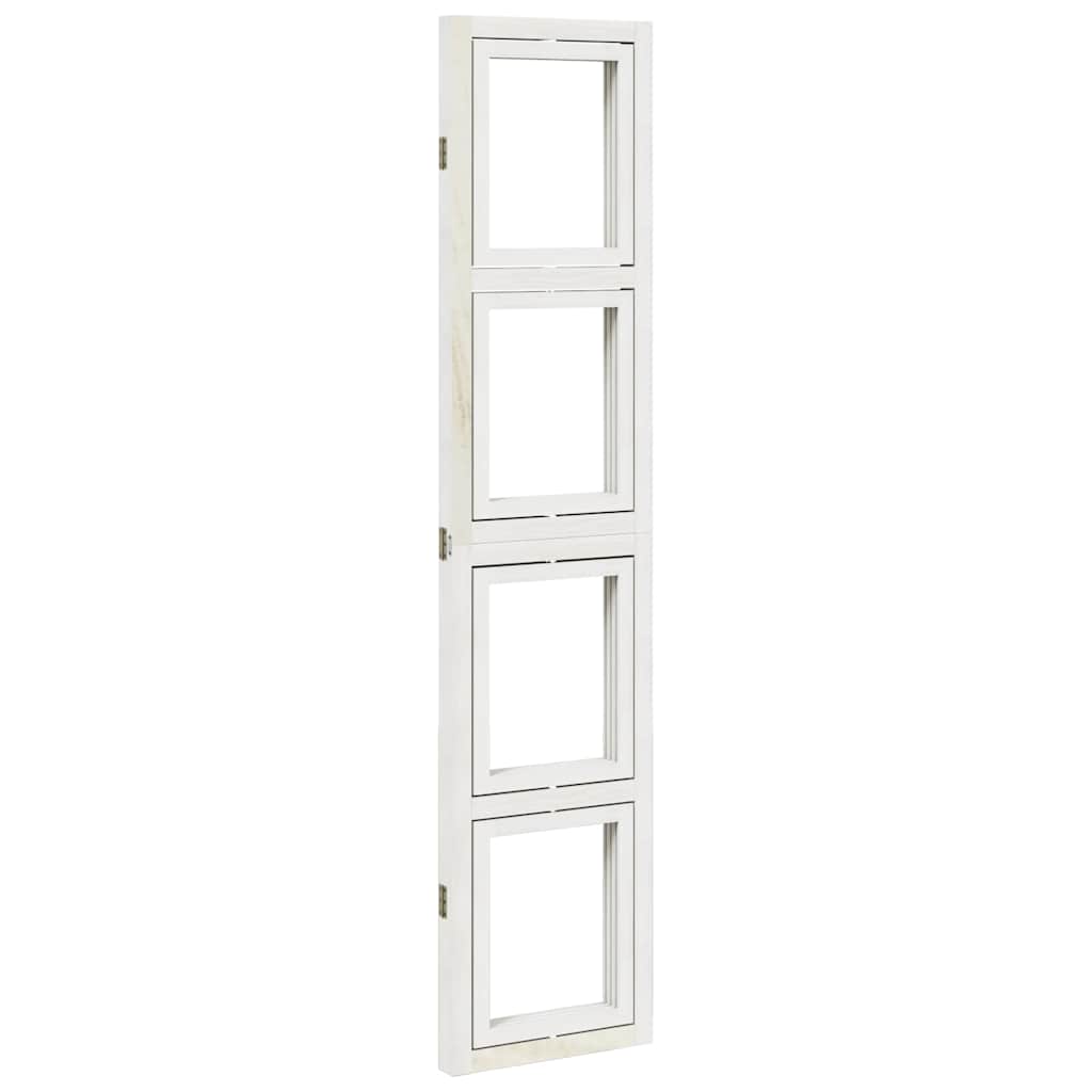 Divisorio Ambienti 3Pannelli Bianco Legno Massello di Paulownia 358686