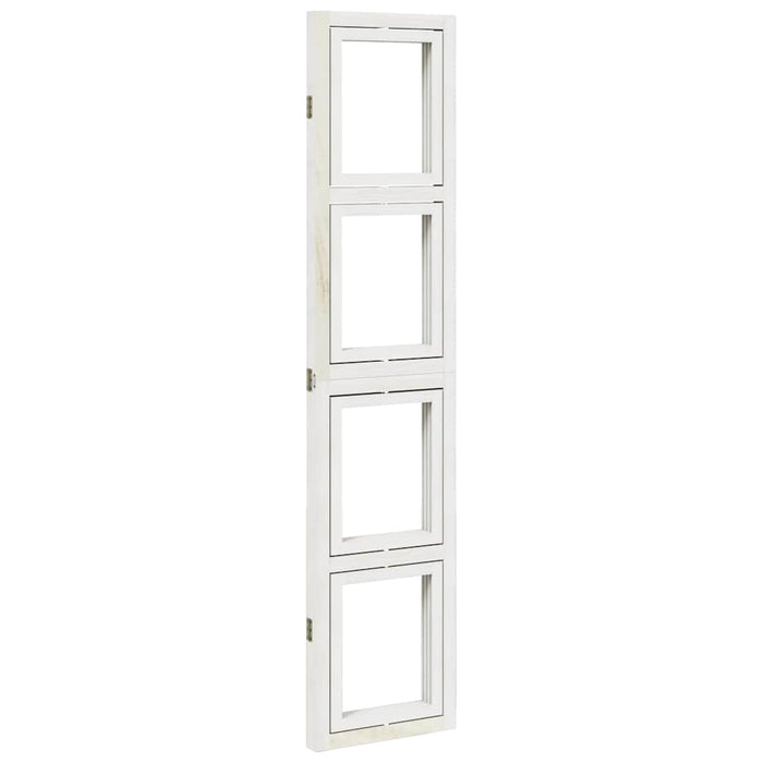 Divisorio Ambienti 3Pannelli Bianco Legno Massello di Paulownia 358686