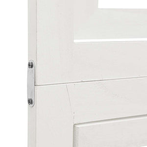 Divisorio Ambienti 3Pannelli Bianco Legno Massello di Paulownia 358688