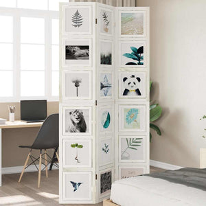 Divisorio Ambienti 3Pannelli Bianco Legno Massello di Paulownia 358688