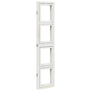 Divisorio Ambienti 4 Pannelli-Set di 4 pannelli Paravento Bianco Legno Massello di Paulownia 518948