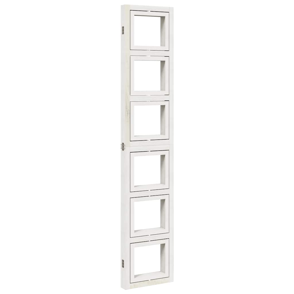 Divisorio Ambienti 4Pannelli Bianco Legno Massello di Paulownia 358691