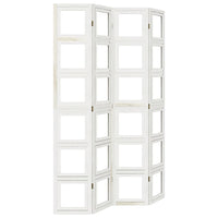 Divisorio Ambienti 4Pannelli Bianco Legno Massello di Paulowniacod mxl 91894