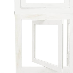 Divisorio Ambienti 5Pannelli Bianco Legno Massello di Paulownia 358693