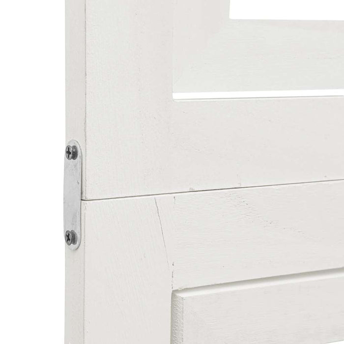 Divisorio Ambienti 5Pannelli Bianco Legno Massello di Paulownia 358693