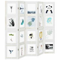 Divisorio Ambienti 5Pannelli Bianco Legno Massello di Paulownia 358694