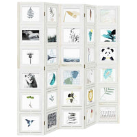 Divisorio Ambienti 5Pannelli Bianco Legno Massello di Paulownia 358695