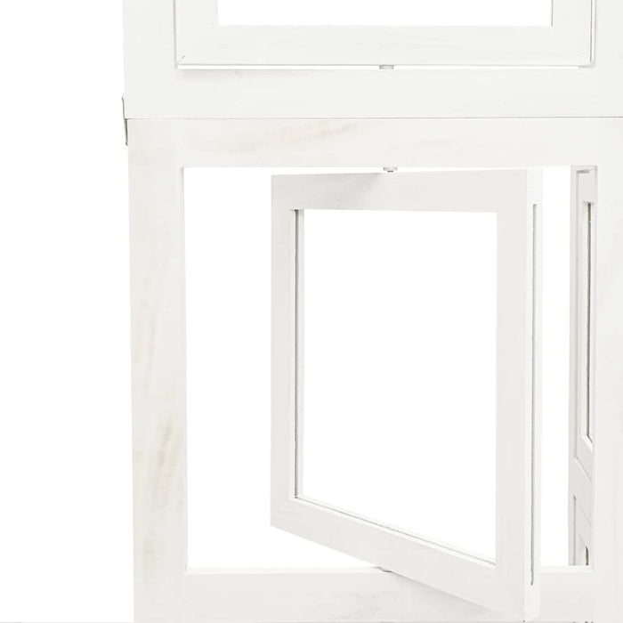 Divisorio Ambienti 5Pannelli Bianco Legno Massello di Paulownia 358695