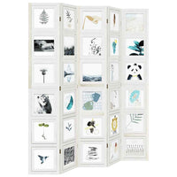 Divisorio Ambienti 5Pannelli Bianco Legno Massello di Paulownia 358696