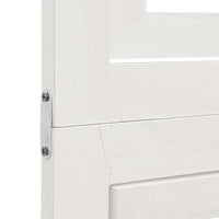 Divisorio Ambienti 5Pannelli Bianco Legno Massello di Paulownia 358696