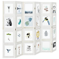 Divisorio Ambienti 6Pannelli Bianco Legno Massello di Paulownia 358698