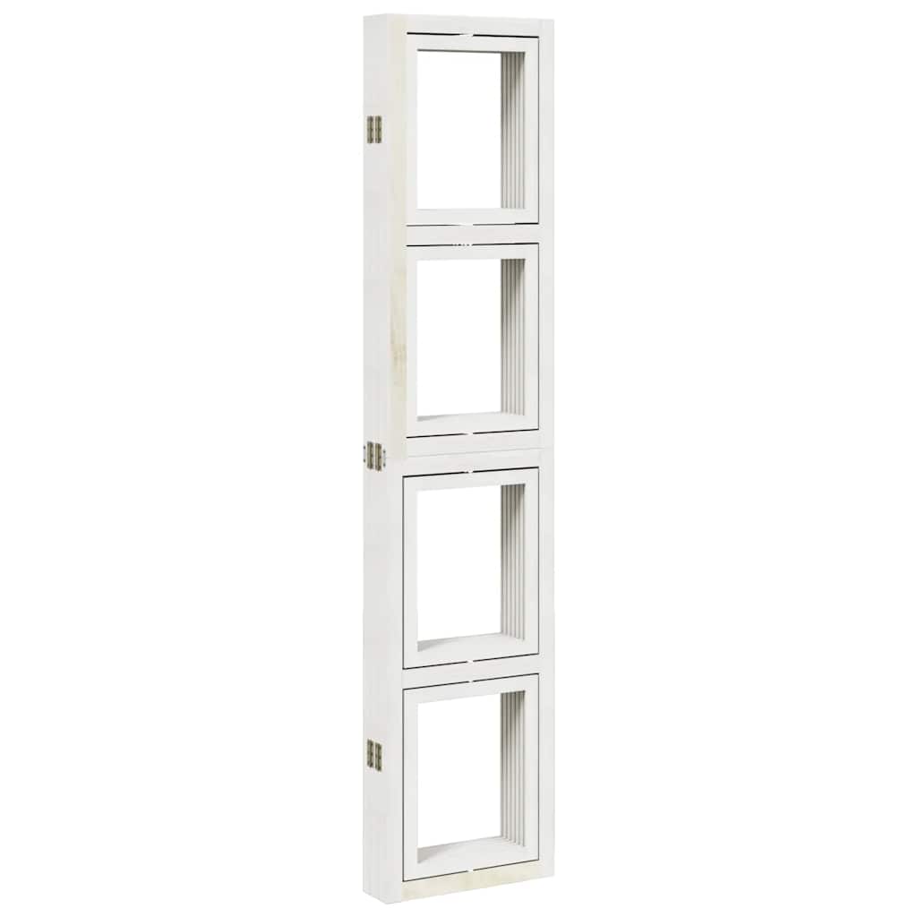 Divisorio Ambienti 6Pannelli Bianco Legno Massello di Paulownia 358698